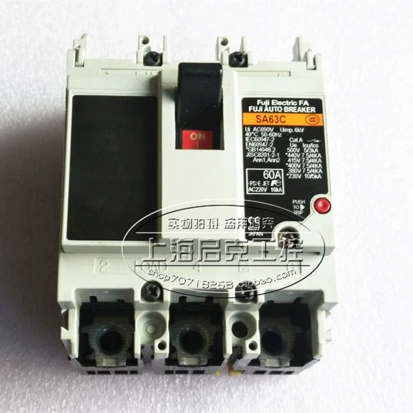富士FUJI  塑壳断路器 SA63C 3P 60A  SA63C EA63C