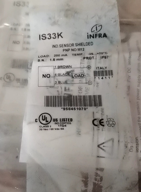 意大利INFRA接近开关传感器 IS33K