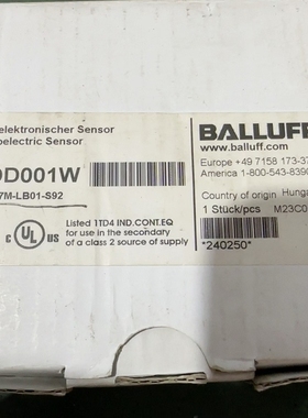 巴鲁夫BOD001W激光测距传感器BOD 37M-LB01-