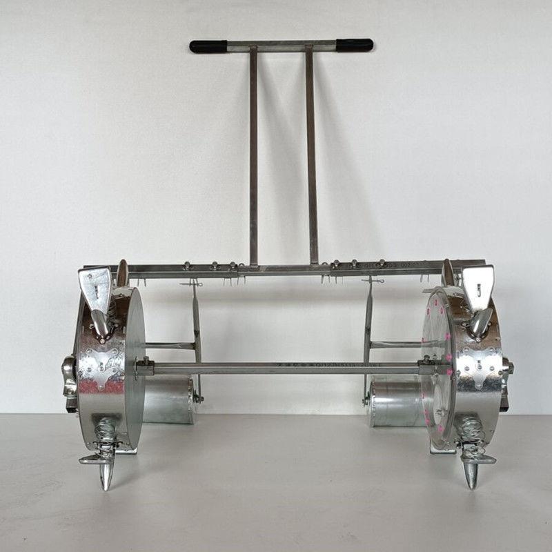 两行人力手推点播机施肥播种花生玉米大豆棉花两行滚轮播种机