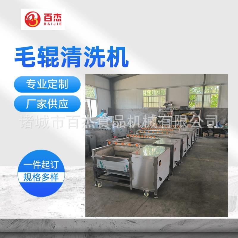 喷淋式毛辊清洗机贝壳类毛刷清洗除杂设备大姜土豆去皮机蔬果