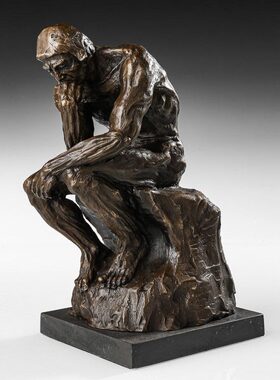 铜雕塑思想者LE018欧式人物工艺品酒店书房家居桌面装饰摆件包邮