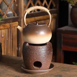 复古粗陶烧水壶陶瓷围炉煮茶壶碳炉家用户外阳台干烧烤茶养生壶