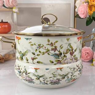 珐瑯搪瓷26cm蒸锅小型家用炖锅砂锅炖锅焖烧锅不沾锅电磁炉煮锅
