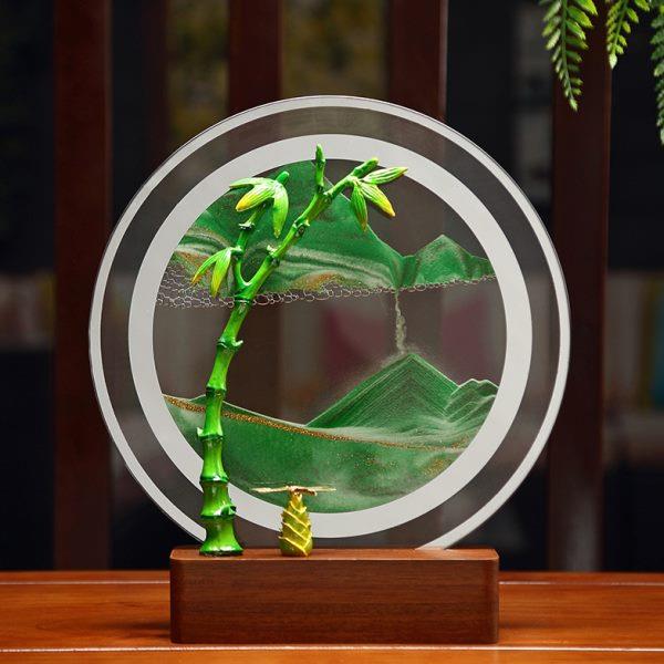 办公室桌玄关装饰品博古架酒柜面客厅高节节流沙画礼物升沙漏摆件