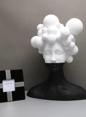 现代简约黑白女郎家居玄关送礼客厅树脂桌面样板间轻奢装饰品摆件