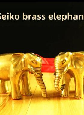 全铜黄铜大象饰品吸收大象对大象铜大象客厅工艺品铜大象家居摆设