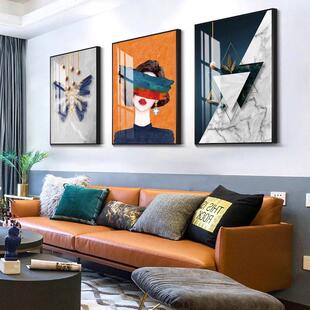 现代极简美人物客厅装饰画平易近人豪华高端卧室沙发背景墙挂画壁