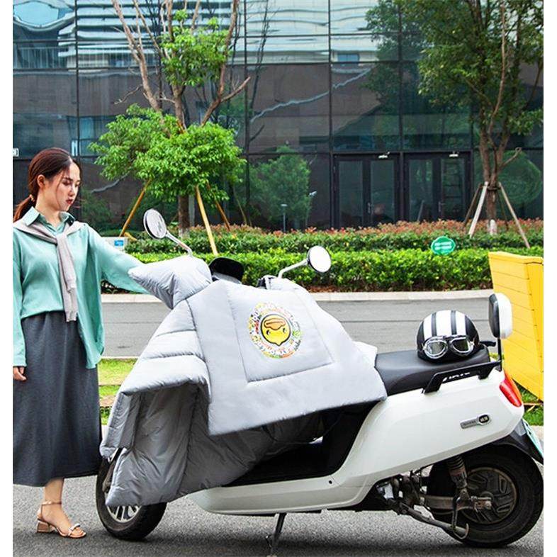 电动车冬季加绒加厚加大加宽挡风被电瓶车双面防水摩托车防风罩保