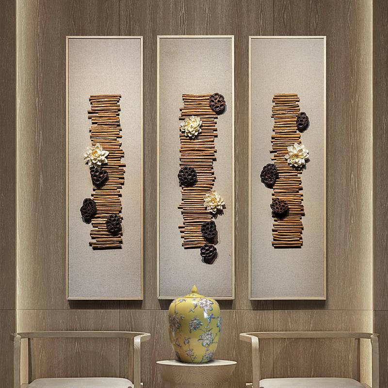 家居客厅餐厅墙上墙面装饰挂件室内玄关墙壁装饰品立体荷花壁饰