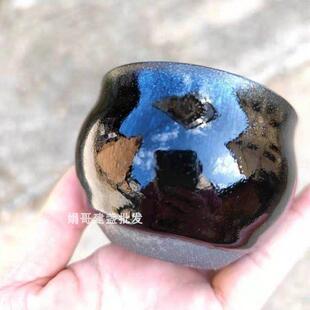 乌金龙窑柴烧建盏瓷器礼盒装茶杯银毫蓝毫盏杯单杯陶瓷品茗杯茶盏