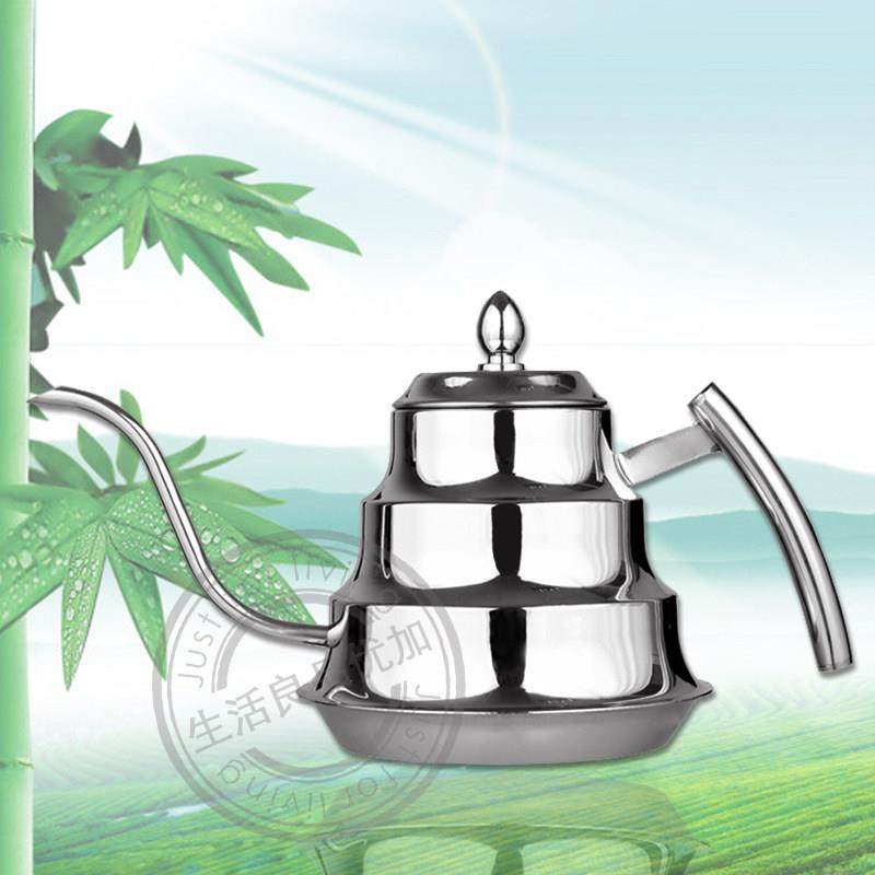 不锈钢手冲咖啡壶长嘴细口电磁炉烧水壶平底加厚工夫泡茶壶带滤网,餐饮具,茶壶,淘宝优惠券,粉丝福利购,淘宝优惠卷