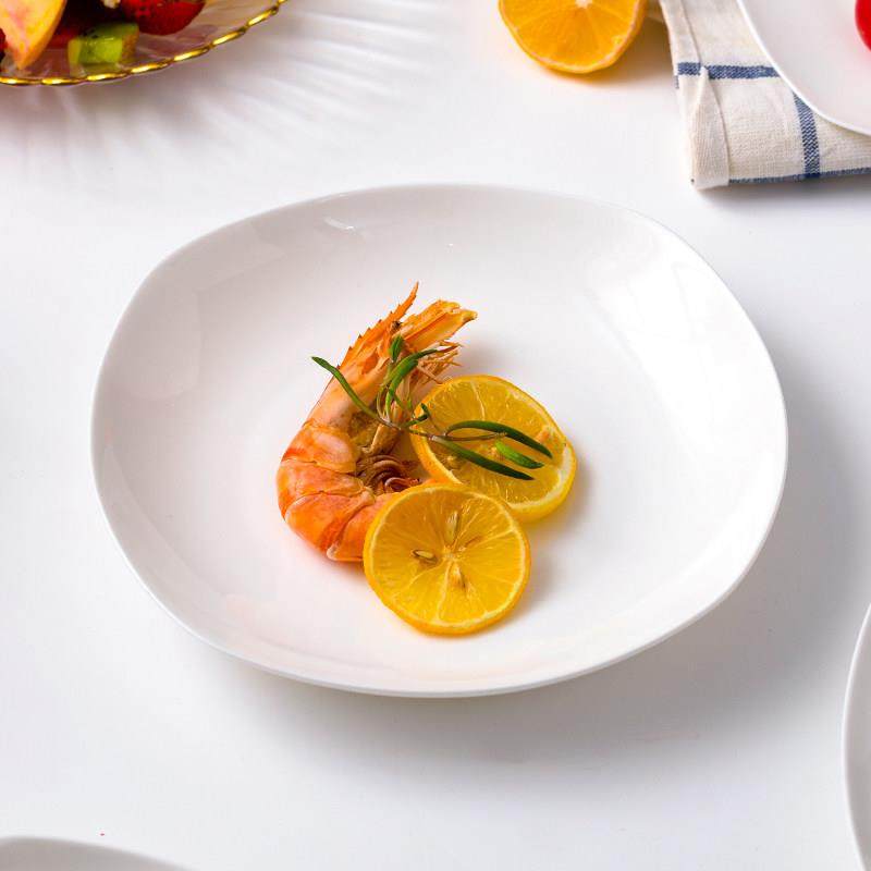 纯白方形盘子家用陶瓷菜盘深菜碟子简约创意骨瓷深汤盘餐具炒菜盘,餐饮具,盘,淘宝优惠券,粉丝福利购,淘宝优惠卷