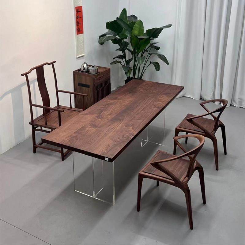 北美黑胡桃木大板茶桌椅组合餐桌两用实木办公桌书桌原木整板茶台,住宅家具,家用茶台/茶桌,淘宝优惠券,粉丝福利购,淘宝优惠卷