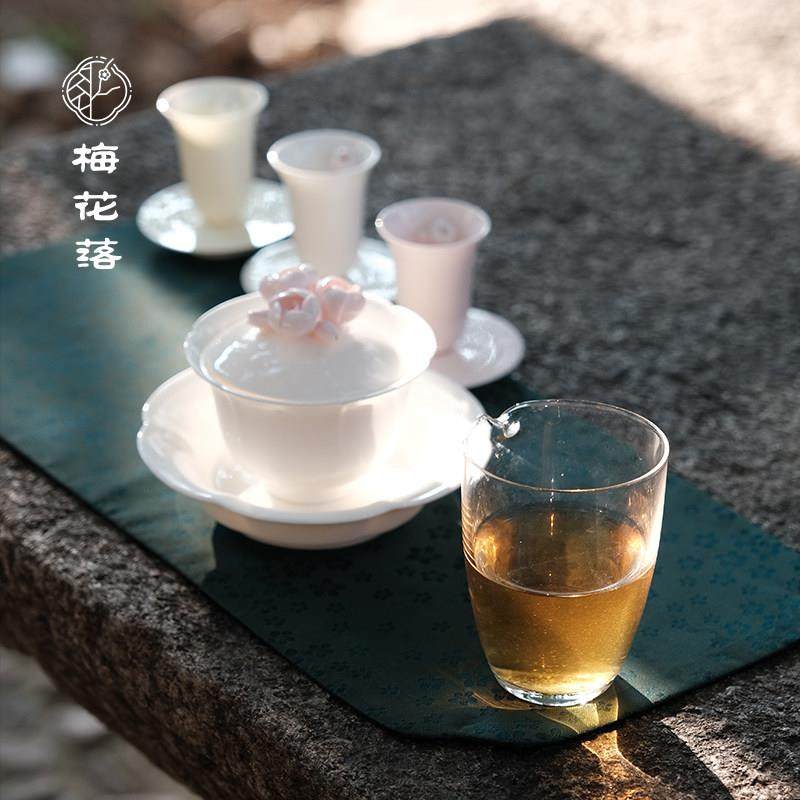 梅花落粉黛手工捏花闻香杯粉色茶杯盖碗单杯茶具陶瓷白瓷品茗杯,餐饮具,茶杯,淘宝优惠券,粉丝福利购,淘宝优惠卷