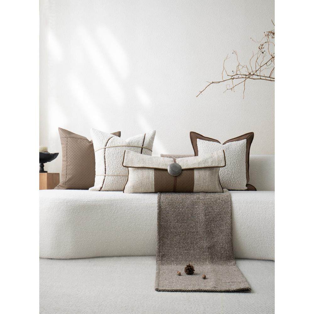 元喜一品[Wabi-Sabi]棉麻拼接沙发枕头枕头经典样板间无芯枕套靠,居家布艺,靠垫/抱枕,淘宝优惠券,粉丝福利购,淘宝优惠卷