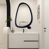 简约ins风异形靠墙梳妆镜北欧不规则网红LED卫浴镜壁挂餐边装 饰镜