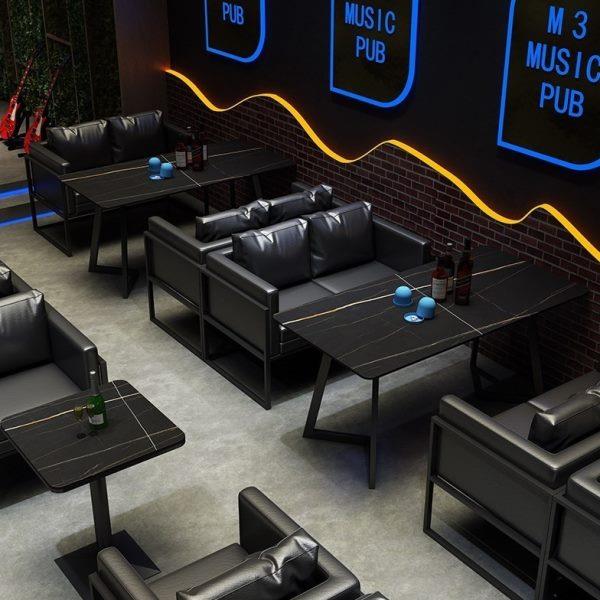 清吧厅桌椅组合覆古工业风咖啡店烧烤火锅馆卡座沙发洽谈西餐酒吧