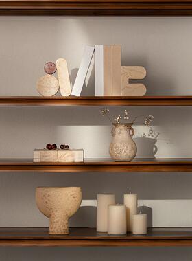 Wabi-Sabi风格小众电视柜装饰民宿中世纪风格酒柜书柜设计师与软