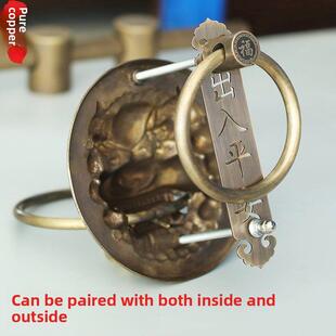 彷古纯铜兽头门环中式狮子头虎头拉手大拉把麒麟大门把手木门拉环