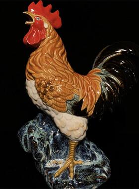 公鸡陶瓷摆件客厅玄关阳台庭院招财镇宅风水摆设十二生肖鸡装饰品