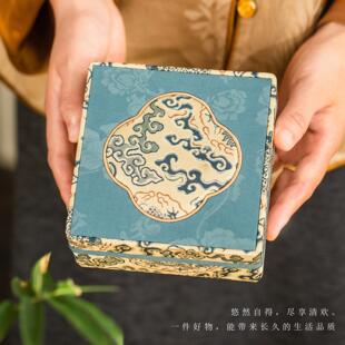 宫廷风首饰盒项炼吊坠收纳盒文玩锦匣珠串手镯盒珠宝盒锦布饰品盒