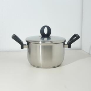 意大利货 304不锈钢18/10 20cm汤锅双耳防烫把电磁炉通用