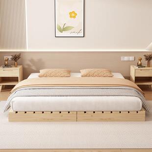 实木排骨架床架榻榻米防潮透气地台民宿无床头松木折叠排骨床架子