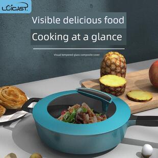 麦饭石不粘炒锅家用电磁炉专用炒菜锅平底节能轻巧炒锅燃气灶通用