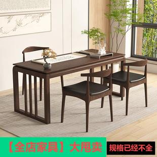 全实木书桌办公简约现代北欧长方形新中式 原木学习桌小户型家用