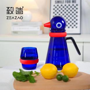 致造企鹅壶瓦斯黑晶炉明火可加热玻璃加厚冷水壶家用冷水壶大容量