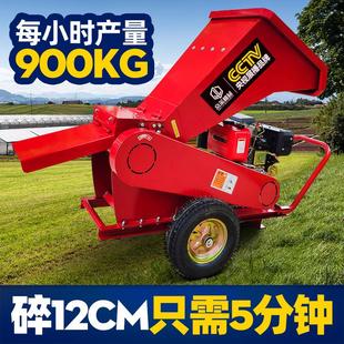 220v电动家用移动式 小型树枝粉碎机 树木碎枝机大型果园园林绿化