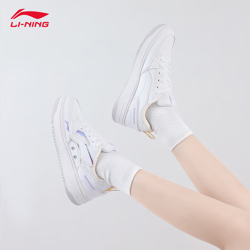 李宁休闲鞋女防滑小白鞋运动板鞋