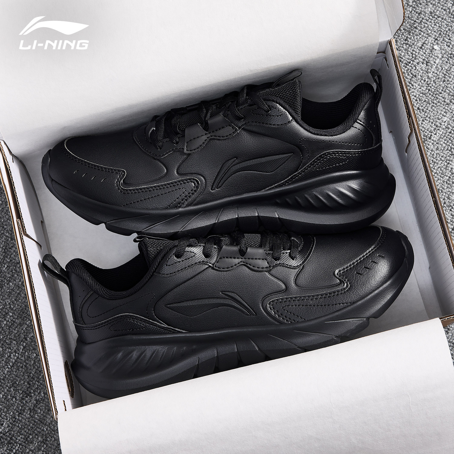 李宁运动鞋男鞋2025新款百搭轻便软底防滑低帮男士男款黑色休闲鞋,运动鞋new,运动休闲鞋,淘宝优惠券,粉丝福利购,淘宝优惠卷