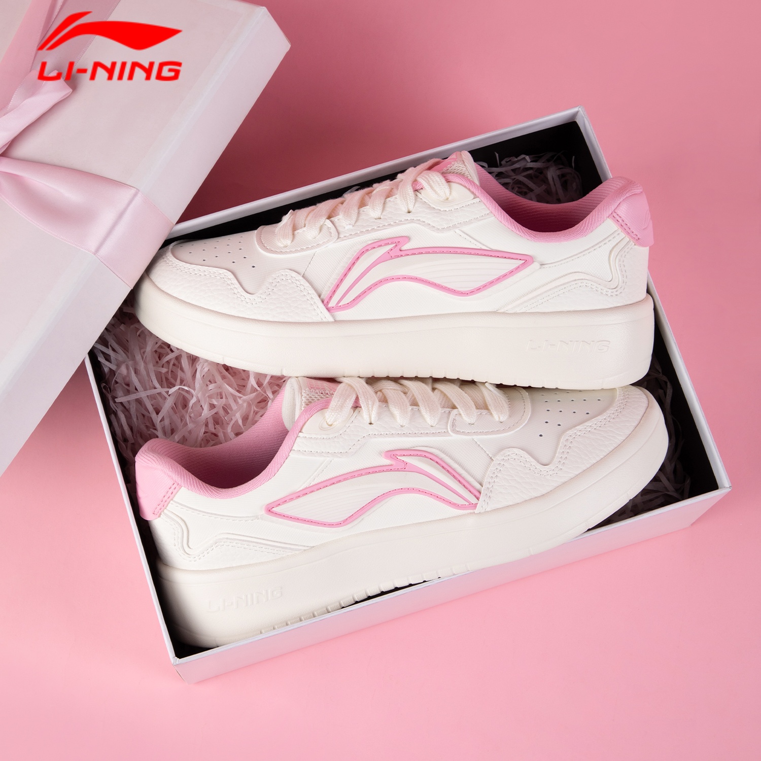 李宁板鞋女鞋2025新款轻便软底