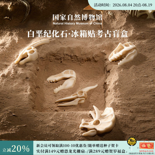 国自博白垩纪化石冰箱贴考古盲盒