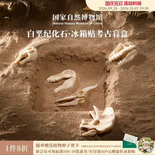 国自博白垩纪化石冰箱贴考古盲盒