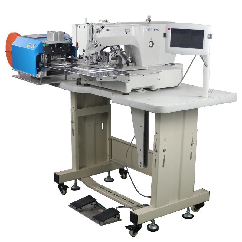 魔术贴自动切缝一体机430D打枣机工业缝纫机双针智能缝纫