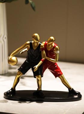 现代简约创意篮球摆件家居电视酒柜装饰品办公室书房轻奢高档摆设