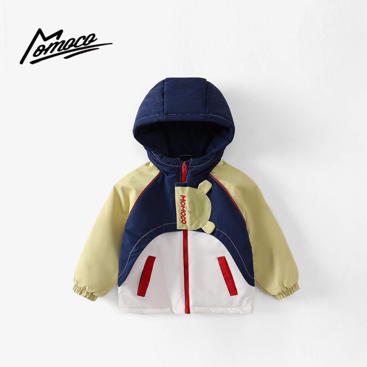 MOMOCO男童冬季新款加绒保暖外套连帽休闲百搭上衣潮77430138046,童装/婴儿装/亲子装,普通外套,淘宝优惠券,粉丝福利购,淘宝优惠卷