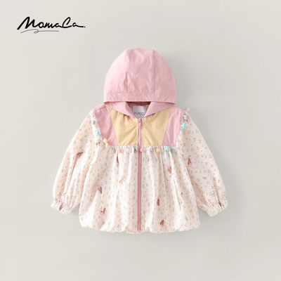 MOMOCO春秋新款女童可爱兔子休闲百搭花苞外套77520138007