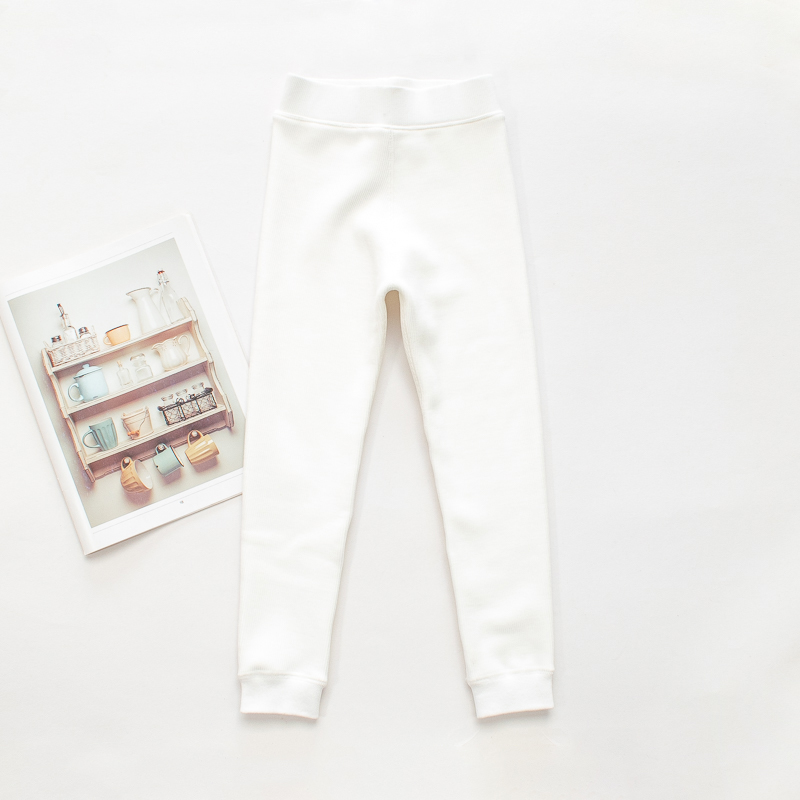 秋冬季儿童加绒加厚白色打底裤女童一体绒保暖长裤子黑色紧身外穿