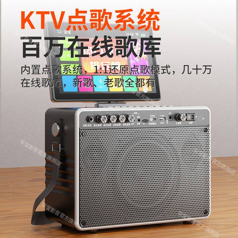 华宝移动户外广场舞音响带显示屏幕麦克风视频播放器家用ktv音箱