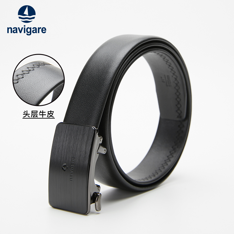 navigare意大利小帆船真皮皮带