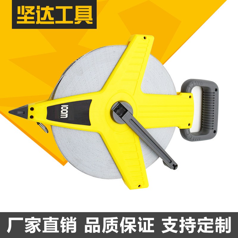 厂家制造 长钢卷尺 插地尺 架式插地式纤维卷尺工地尺 上胶带