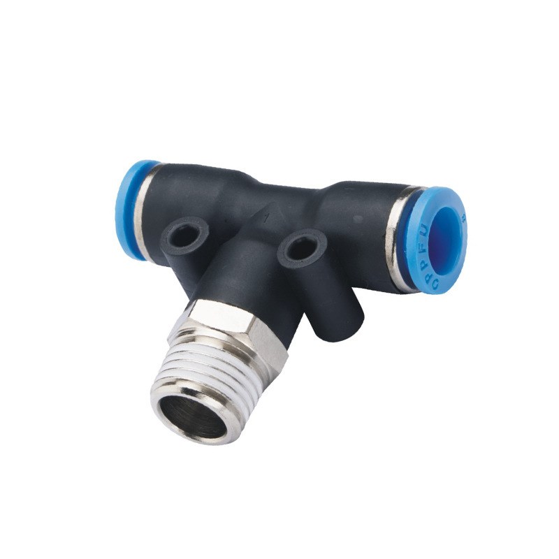 三通气管接头PB4/6/8/10-M5/01/02/03/04螺纹T型快速精密气管接头