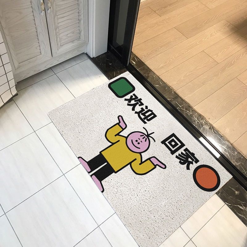 门口地垫入户门垫家用玄关防滑蹭土大门脚垫可裁剪线圈门垫门格坤