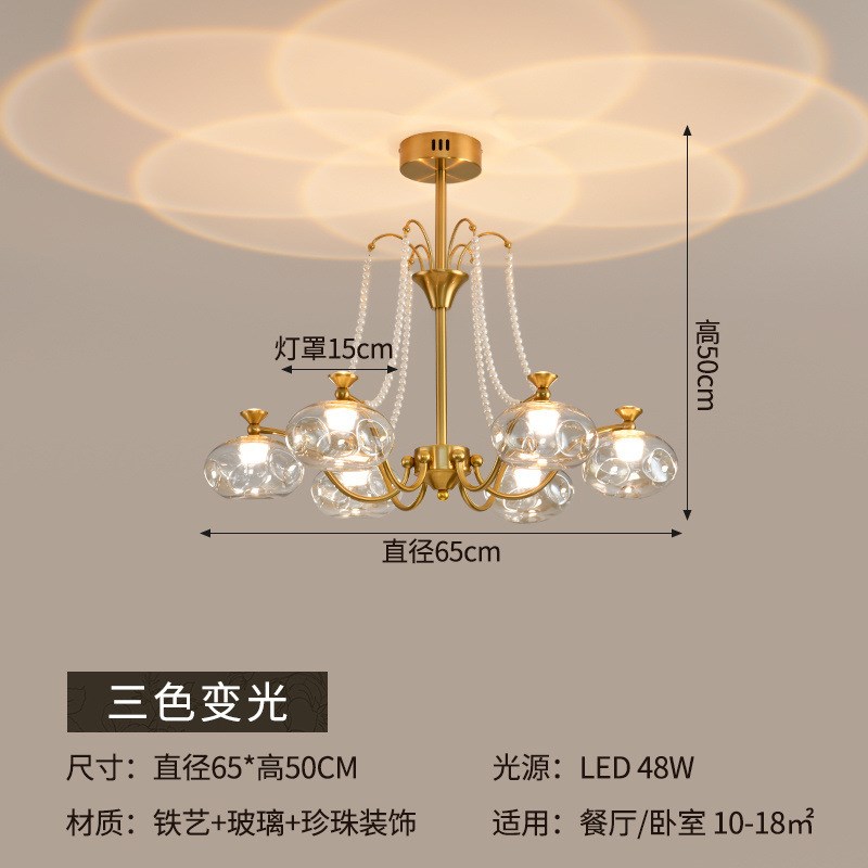 法式客厅灯卧室餐厅灯轻奢美式复古吊灯中古风年新款豪华灯