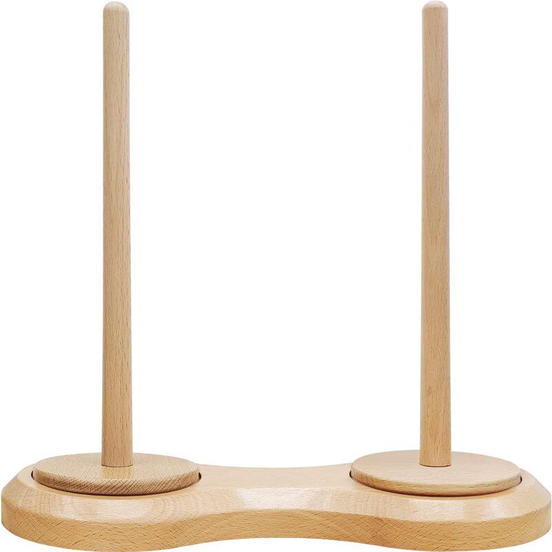 家用木质纱线架分配器多功能实木收纳架卷纸架厨房桌面保鲜膜架