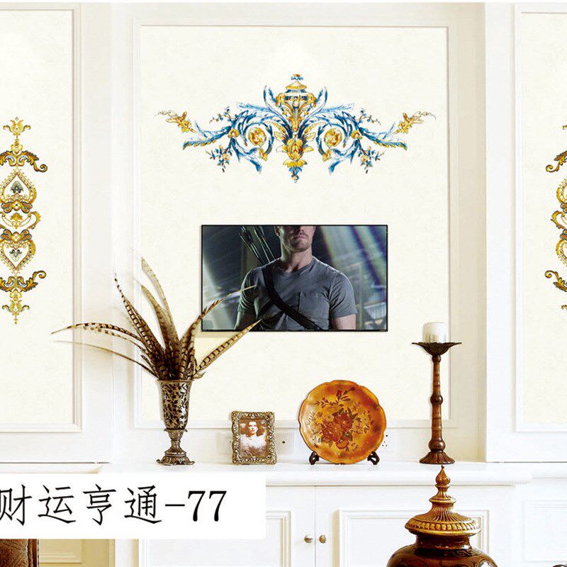 独秀背景墙布高端壁布无缝高档刺绣简欧式沙发绣花整幅电视背景墙